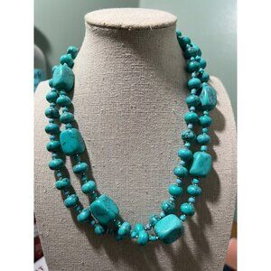 Premier Design Glass Bead Double Strand Necklace -- 18"